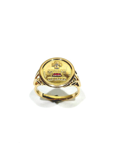 Bague 56 Augis - Bague en or jaune 18 carats, diamant et rubis synthétiques 58 Facettes id: 1753504
