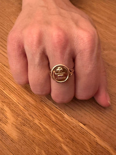 Bague 56 Augis - Bague en or jaune 18 carats, diamant et rubis synthétiques 58 Facettes id: 1753504