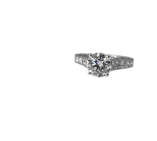 Bague 47 Van Cleef & Arpels Romance - Solitaire en platine avec diamant 1,04 ct 58 Facettes Jnci18