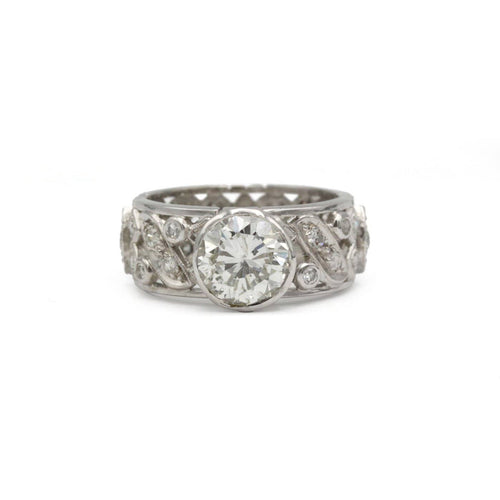 Bague 55 Bague bandeau en or blanc 750 et diamants 58 Facettes 1371