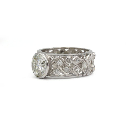 Bague 55 Bague bandeau en or blanc 750 et diamants 58 Facettes 1371