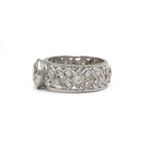Bague 55 Bague bandeau en or blanc 750 et diamants 58 Facettes 1371