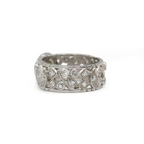 Bague 55 Bague bandeau en or blanc 750 et diamants 58 Facettes 1371