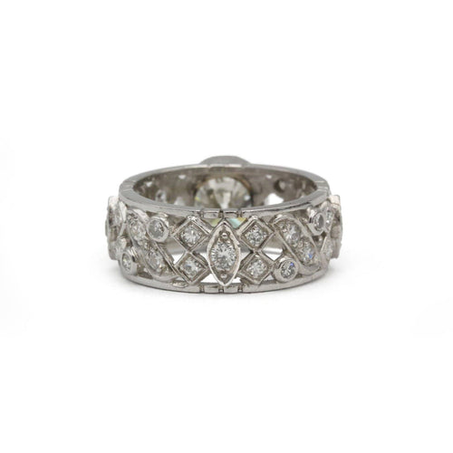 Bague 55 Bague bandeau en or blanc 750 et diamants 58 Facettes 1371