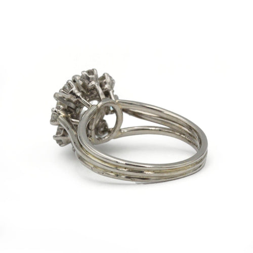 Bague 51 Bague marguerite en or 750 et platine, diamants taille ancienne 58 Facettes 1370