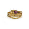 Bague 58 Bague serpent en or jaune 18K et grenat 58 Facettes 1342