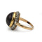 Bague 51 Bague en or jaune 750 avec diamants taille ancienne et grenat cabochon 58 Facettes 1366