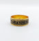 Bague 52 Bague de deuil géorgienne - Bague en or 18k à émail noir 58 Facettes A07077