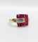 Bague 54.5 Guy Laroche - Bague rétro vintage en or 18k, diamants et rubis synthétiques 58 Facettes A07086