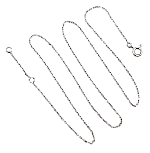 Collier Chaîne - Maille forçat vintage en or blanc 18k, 43 cm 58 Facettes A07087