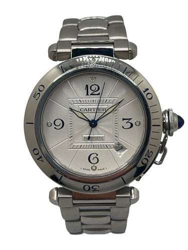Montre Cartier Pasha - Montre automatique date en acier 38 mm 58 Facettes 1702