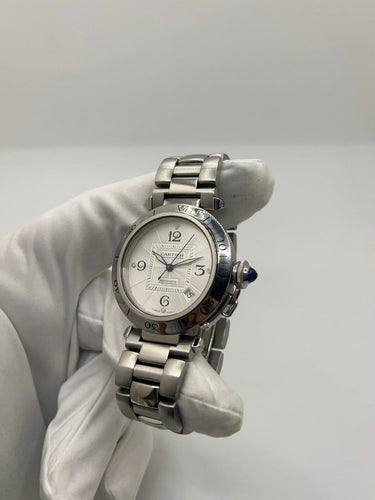 Montre Cartier Pasha - Montre automatique date en acier 38 mm 58 Facettes 1702