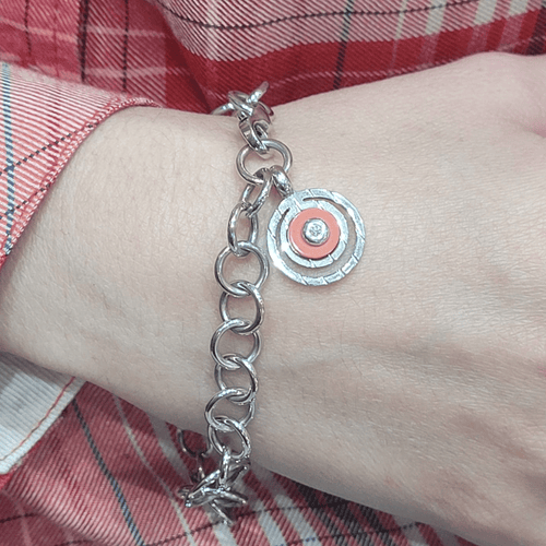 Bracelet Bracelet - Corail et diamant taille brillant en or blanc 18k 58 Facettes P94