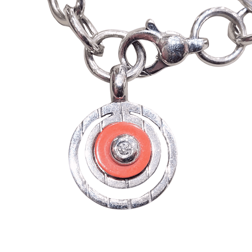 Bracelet Bracelet - Corail et diamant taille brillant en or blanc 18k 58 Facettes P94