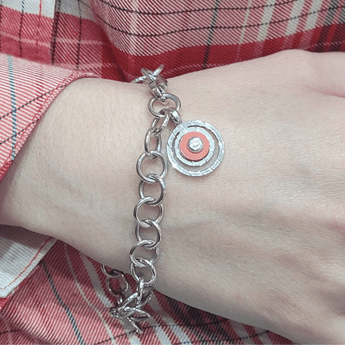 Bracelet Bracelet - Corail et diamant taille brillant en or blanc 18k 58 Facettes P94