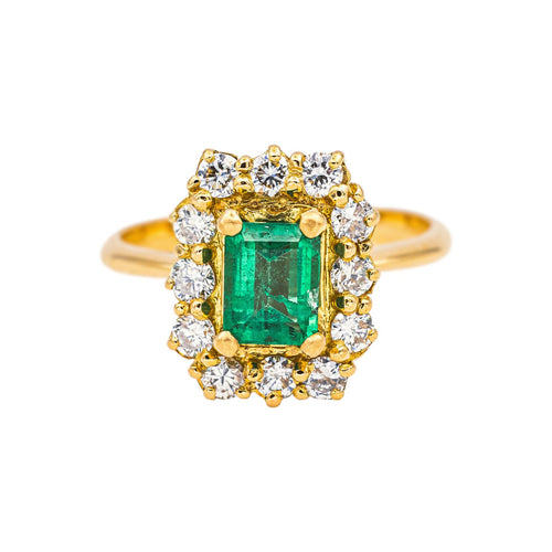 Bague 55 Bague  Pompadour Or jaune Emeraude, Diamant 58 Facettes 3754271CN
