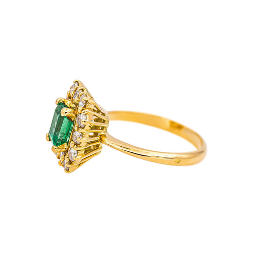 Bague 55 Bague  Pompadour Or jaune Emeraude, Diamant 58 Facettes 3754271CN