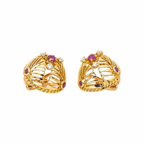 Boucles d'oreilles Gübelin Boucles d'oreilles  Or jaune Rubis, Diamant 58 Facettes 5075408RV