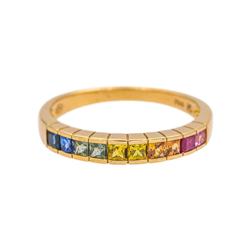 Bague 53 Bague Demi alliance Or jaune Saphir 58 Facettes 5276270RV