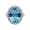 Bague 52 Bague Cocktail Or blanc Aigue marine, Diamant 58 Facettes 4501050CN
