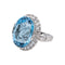 Bague 52 Bague Cocktail Or blanc Aigue marine, Diamant 58 Facettes 4501050CN