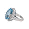 Bague 52 Bague Cocktail Or blanc Aigue marine, Diamant 58 Facettes 4501050CN