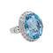 Bague 52 Bague Cocktail Or blanc Aigue marine, Diamant 58 Facettes 4501050CN