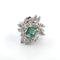 Bague 52 Bague en or blanc avec émeraude centrale et diamants 58 Facettes 265/26 A