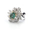 Bague 52 Bague en or blanc avec émeraude centrale et diamants 58 Facettes 265/26 A
