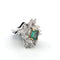 Bague 52 Bague en or blanc avec émeraude centrale et diamants 58 Facettes 265/26 A