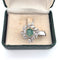 Bague 52 Bague en or blanc avec émeraude centrale et diamants 58 Facettes 265/26 A
