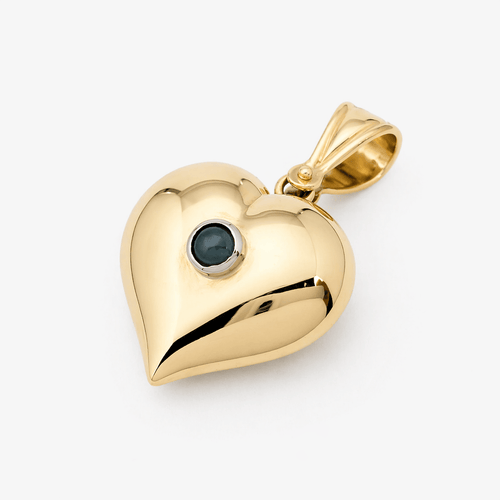 Pendentif Pendentif cœur en or jaune 18 carats et cabochon de jade 58 Facettes 36358