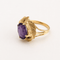 Bague 53 Bague feuille en or jaune 18 carats et améthyste 58 Facettes 36563
