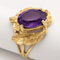 Bague 53 Bague feuille en or jaune 18 carats et améthyste 58 Facettes 36563