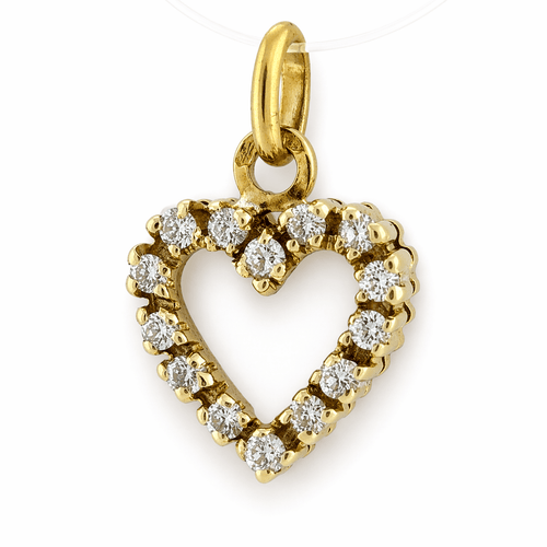Pendentif Pendentif cœur ajouré - Diamants en or jaune 18 carats 58 Facettes 36369