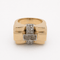 Bague 57 Bague tank en or jaune et or blanc avec diamants 58 Facettes 36575