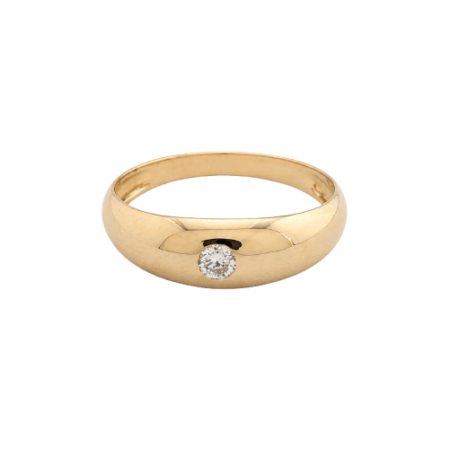 Bague 54 Bague en or jaune 18 carats sertie d’un diamant taille brillant 58 Facettes 36631