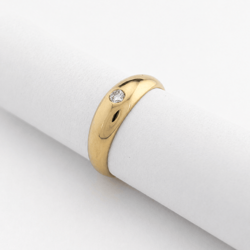 Bague 54 Bague en or jaune 18 carats sertie d’un diamant taille brillant 58 Facettes 36631