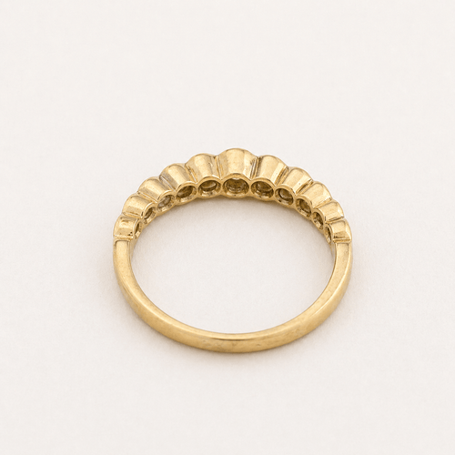 Bague 55 Alliance demi-tour - Bague en or jaune 18 carats et diamants 58 Facettes 36583