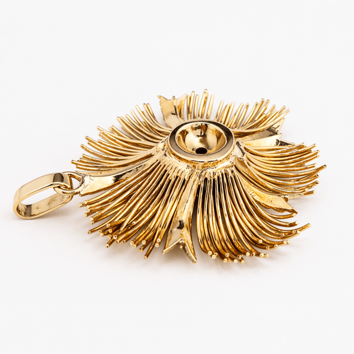 Pendentif Pendentif palmier stylisé en or jaune 18 carats et diamants 58 Facettes 36305