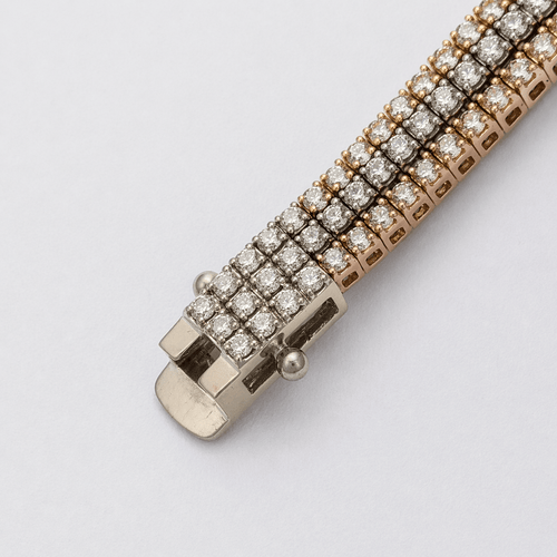 Bracelet Bracelet rivière - Bracelet en trois ors 18 carats et diamants 58 Facettes 36271
