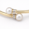 Bracelet Bracelet jonc ouvert en or jaune 18 carats et perles 58 Facettes 36269