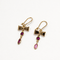 Boucles d'oreilles Boucles d’oreilles ruban en or jaune 18 carats et gemmes roses 58 Facettes 34289