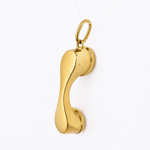 Pendentif Pendentif combiné téléphonique en or jaune 18 carats et diamants 58 Facettes 36393