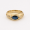 Bague 50.5 Bague jonc en or jaune 18 carats avec saphir ovale et diamants 58 Facettes 36627