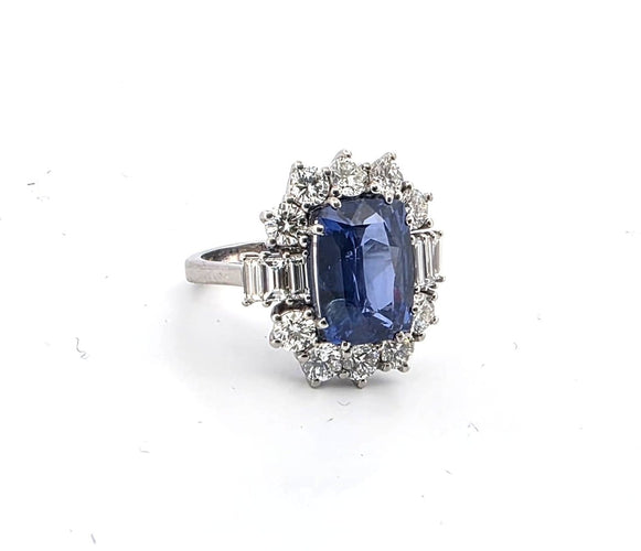 Bague 54 Bague - Or blanc 18 ct avec saphir et diamants 58 Facettes AN ZAF CEY