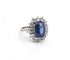 Bague 54 Bague - Or blanc 18 ct avec saphir et diamants 58 Facettes AN ZAF CEY