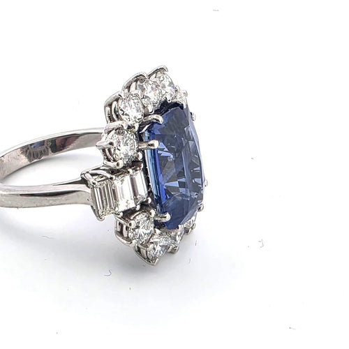 Bague 54 Bague - Or blanc 18 ct avec saphir et diamants 58 Facettes AN ZAF CEY