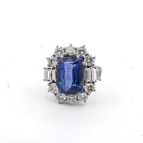 Bague 54 Bague - Or blanc 18 ct avec saphir et diamants 58 Facettes AN ZAF CEY