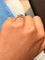 Bague 52 Bague jarretière en or rose 18 carats, platine, saphir et diamants 58 Facettes sc